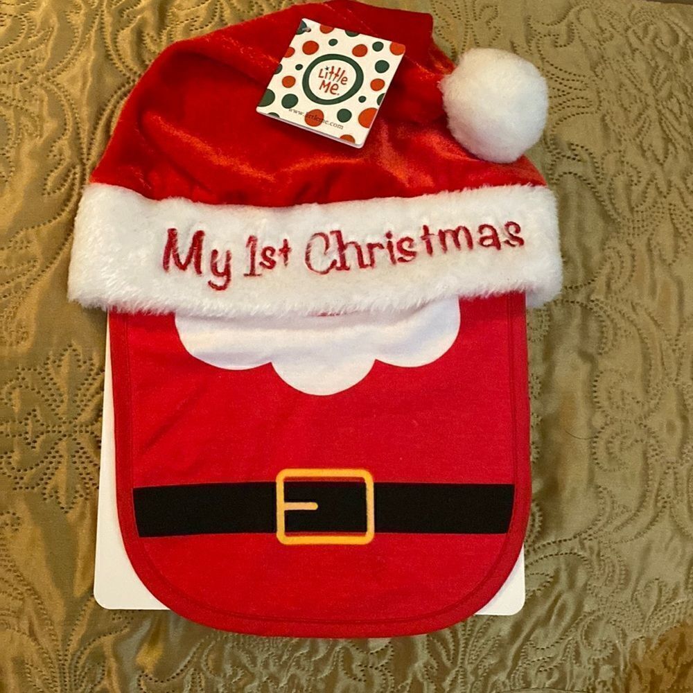 My 1st Christmas Hat & Bib Set